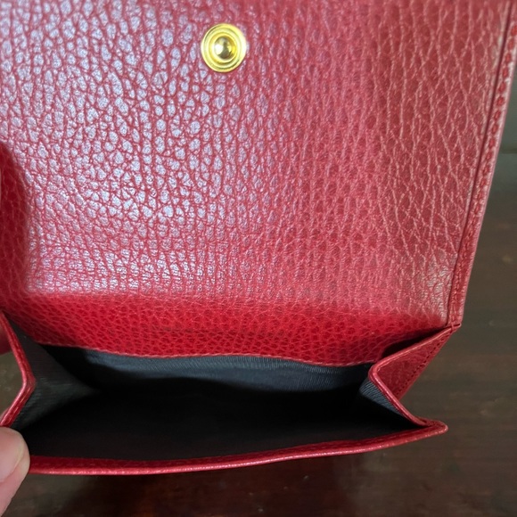 Gucci GG Compact Wallet in Red Grain Leather 456122 496334 MINT Condition - Picture 10 of 11